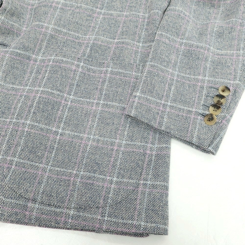 【中古】ルカ ベルディッキオ LUCA VERDICCHIO コットン チェック テーラードジャケット ネイビー系【 46 】【 状態ランクB 】【 メンズ 】