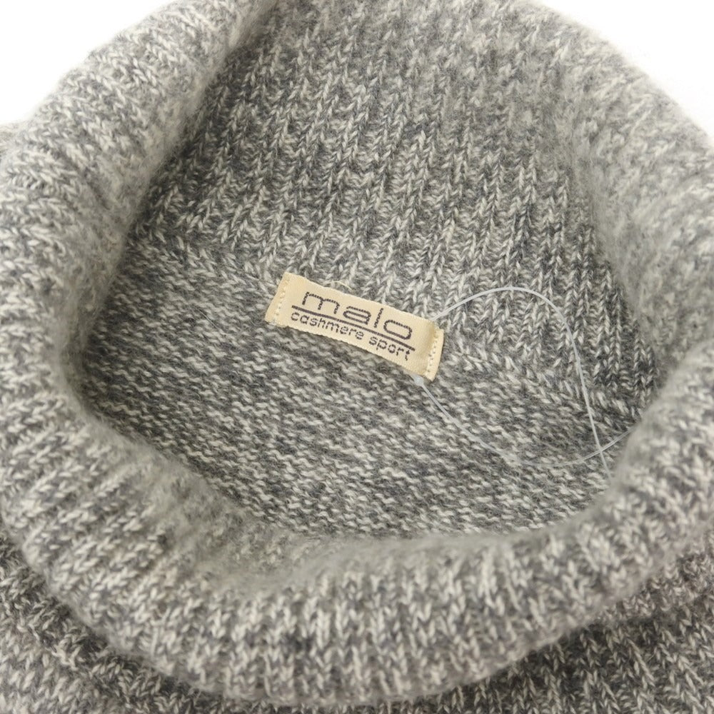 【中古】マーロ Malo カシミヤ タートルネック プルオーバーニット グレー系【 50 】【 状態ランクC 】【 メンズ 】