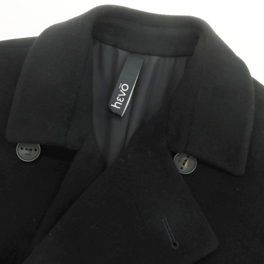 【中古】イーヴォ Hevo ウールナイロン ダブルブレストコート ブラック【 54 】【 状態ランクB 】【 メンズ 】