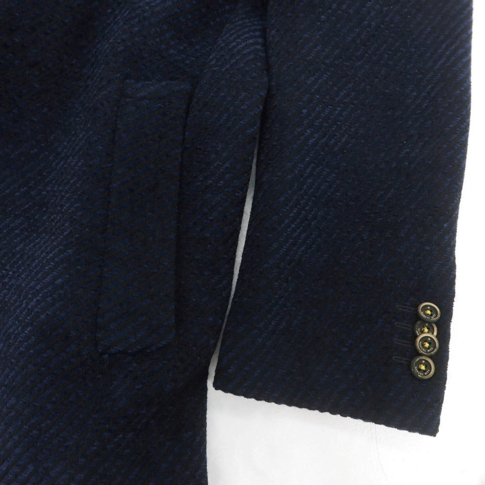 【中古】マニュエル リッツ MANUEL RITZ ウールアクリル チェスターフィールドコート ネイビーxブラック【 52 】【 状態ランクB 】【 メンズ 】