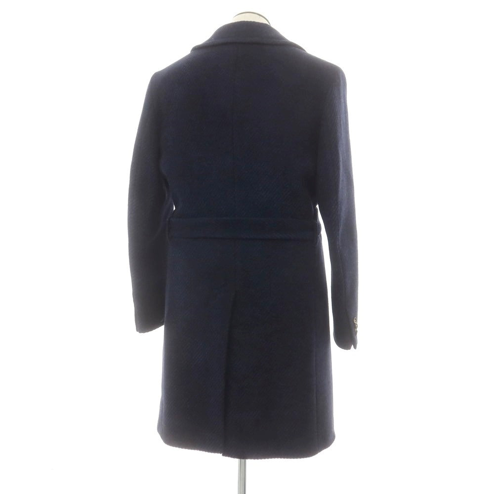 【中古】マニュエル リッツ MANUEL RITZ ウールアクリル チェスターフィールドコート ネイビーxブラック【 52 】【 状態ランクB 】【 メンズ 】