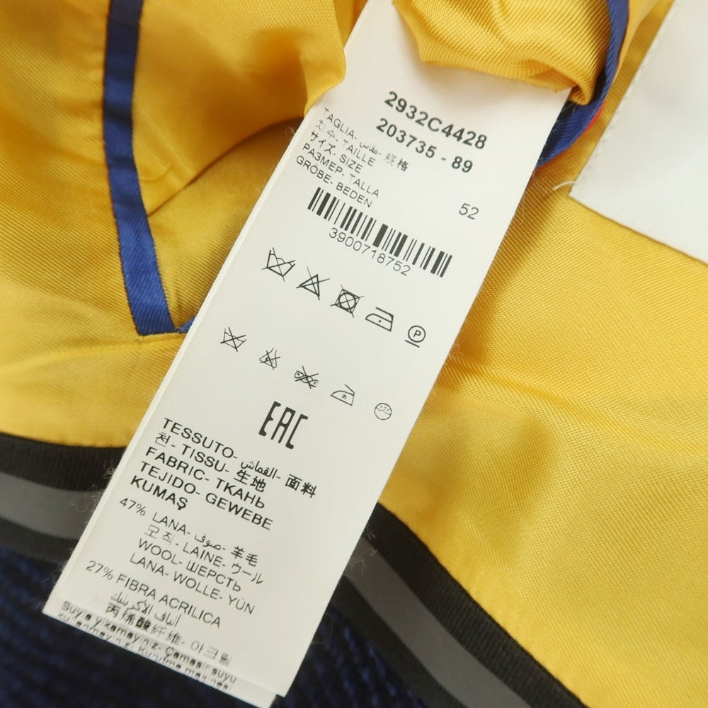 【中古】マニュエル リッツ MANUEL RITZ ウールアクリル チェスターフィールドコート ネイビーxブラック【 52 】【 状態ランクB 】【 メンズ 】