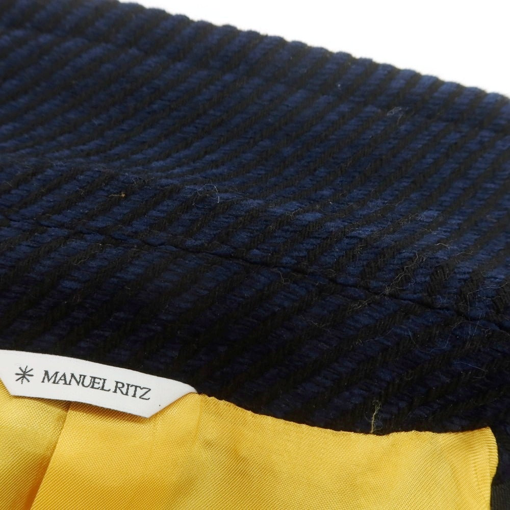 【中古】マニュエル リッツ MANUEL RITZ ウールアクリル チェスターフィールドコート ネイビーxブラック【 52 】【 状態ランクB 】【 メンズ 】