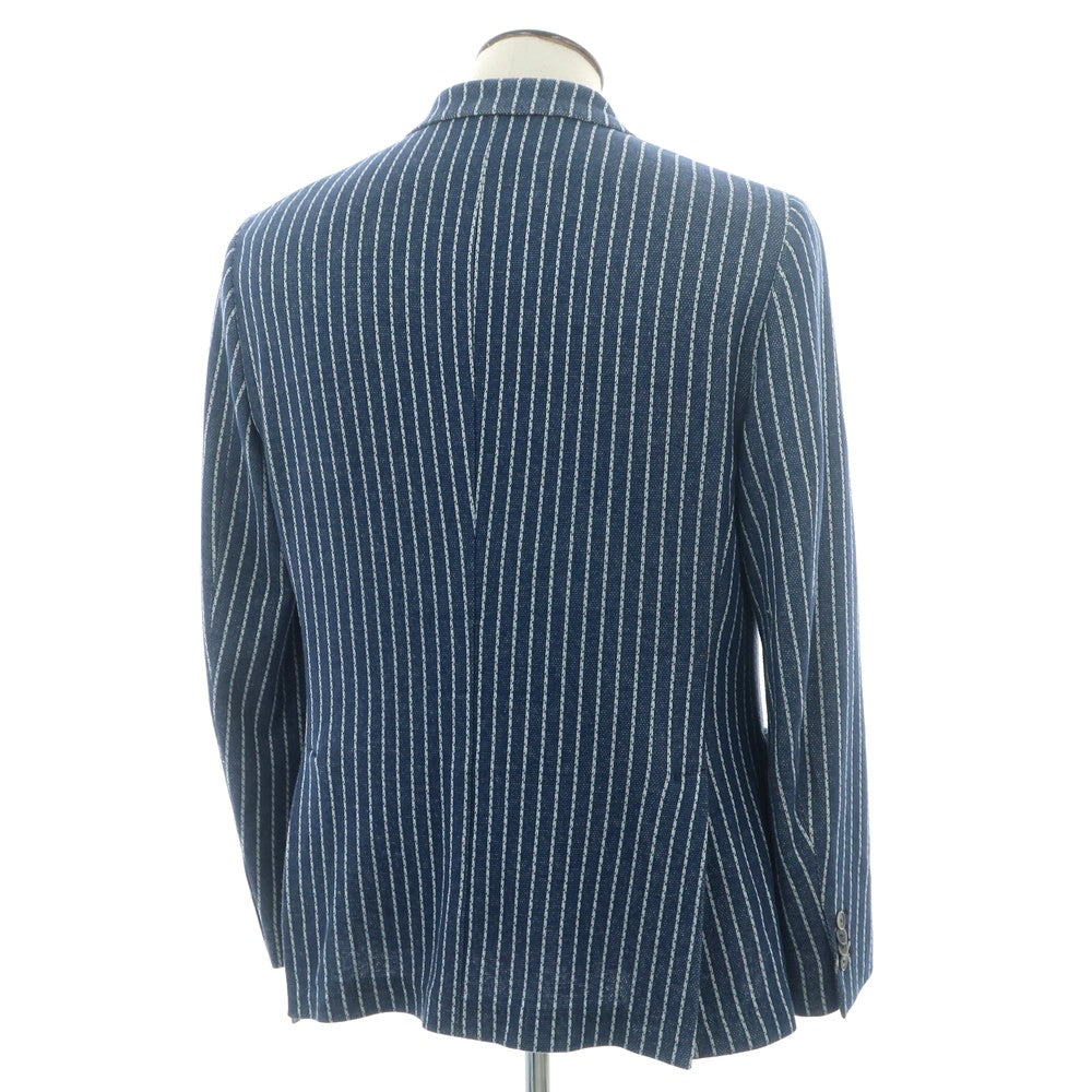 【中古】サルトリア ラトーレ SARTORIA LATORRE コットンリネンジャージー ストライプ ジャケット ネイビーxホワイト【 52 】【 状態ランクB 】【 メンズ 】