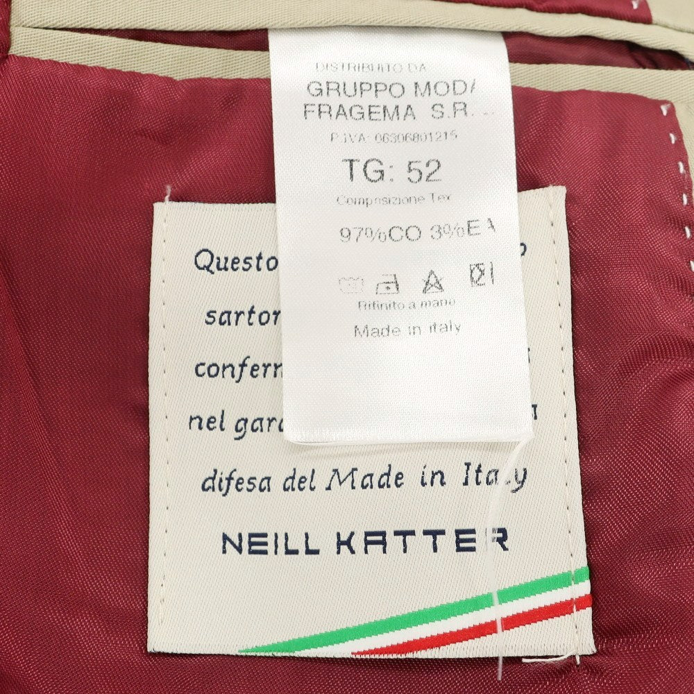 【中古】ニール カッター NEILL KATTER ストレッチコットン ダブルジャケット ベージュ【 52 】【 状態ランクC 】【 メンズ 】