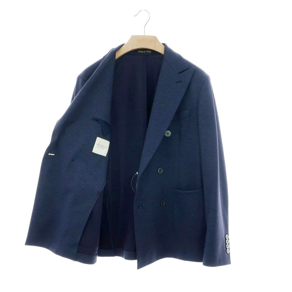 【中古】STILOGIA イタリア製 ポリエステルレーヨン カジュアルジャケット ネイビー【 52 】【 状態ランクB 】【 メンズ 】