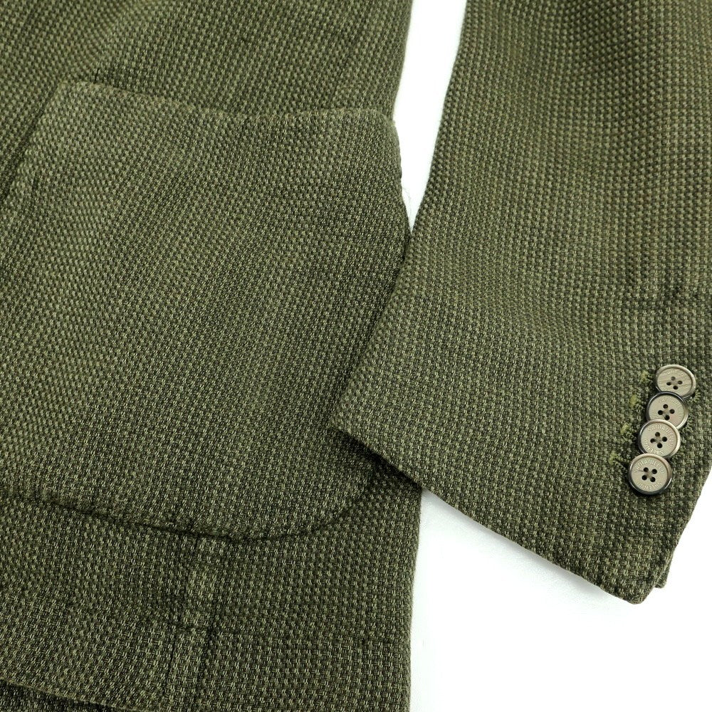 【中古】サンタニエッロ SANTANIELLO コットンラミーリネン ジャケット オリーブ【 52 】【 状態ランクC 】【 メンズ 】