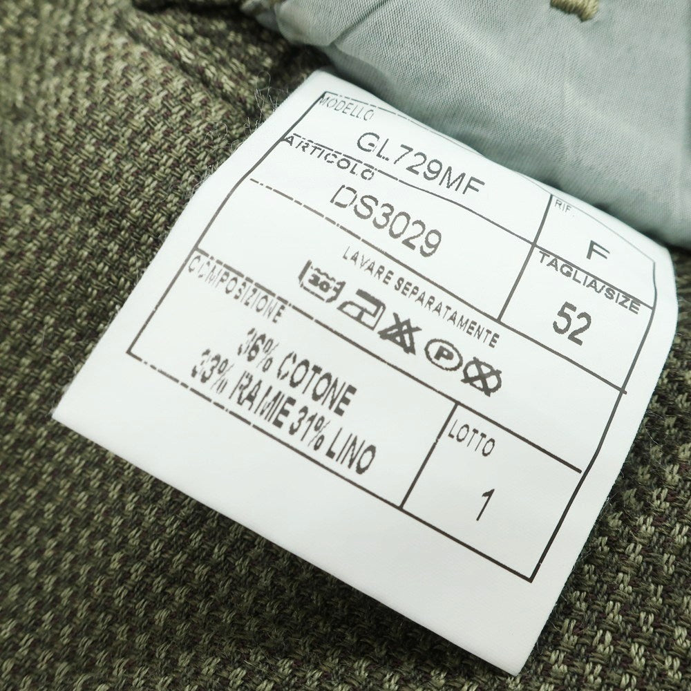 【中古】サンタニエッロ SANTANIELLO コットンラミーリネン ジャケット オリーブ【 52 】【 状態ランクC 】【 メンズ 】