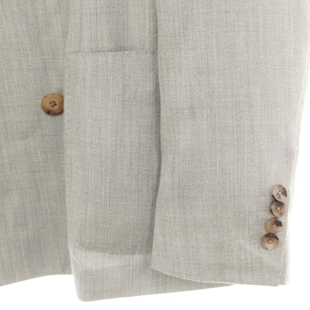 【中古】ラルディーニ LARDINI カシミヤウールシルク ダブル6B テーラードジャケット ライトグレー【 48 】【 状態ランクA 】【 メンズ 】