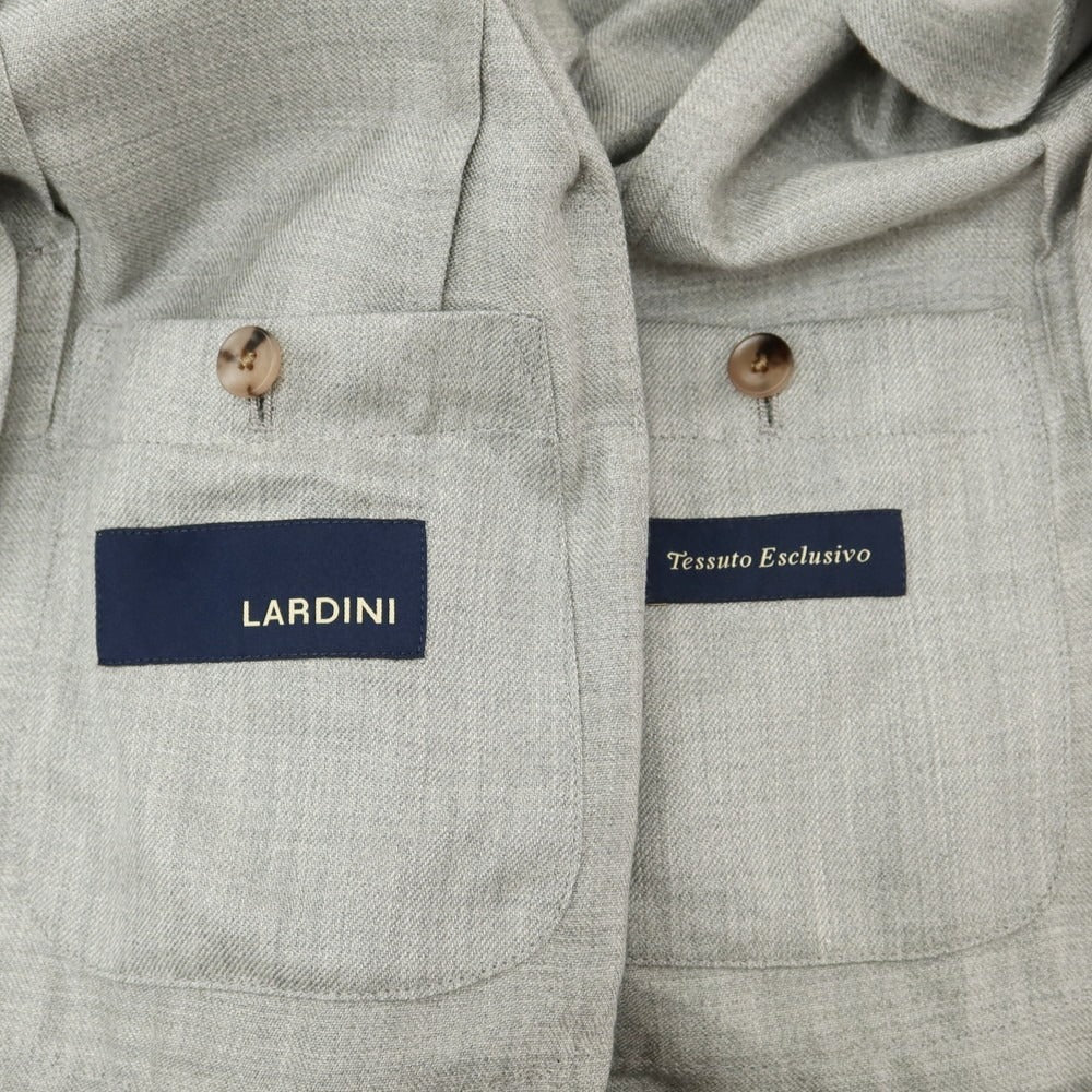 【中古】ラルディーニ LARDINI カシミヤウールシルク ダブル6B テーラードジャケット ライトグレー【 48 】【 状態ランクA 】【 メンズ 】