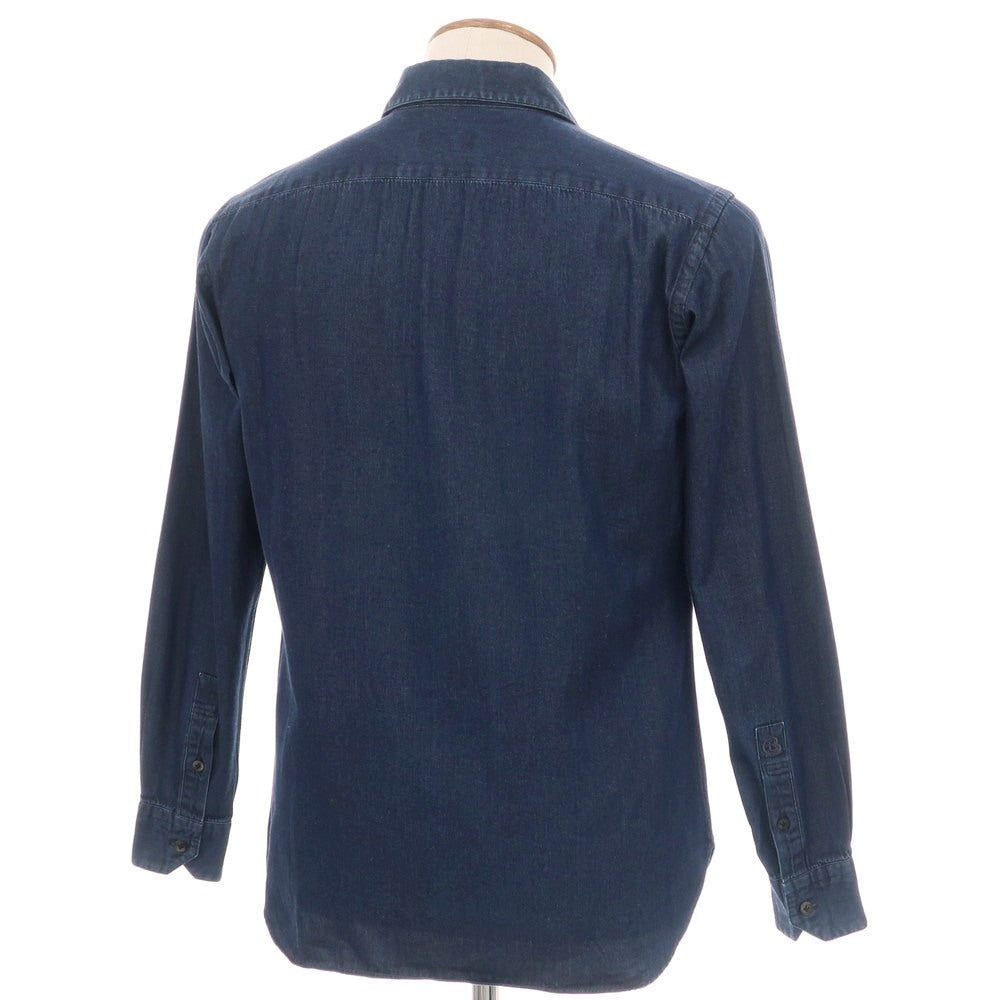 【中古】ランバンオンブルー LANVIN en Bleu コットン カジュアルシャツ ネイビー【 48 】【 状態ランクC 】【 メンズ 】