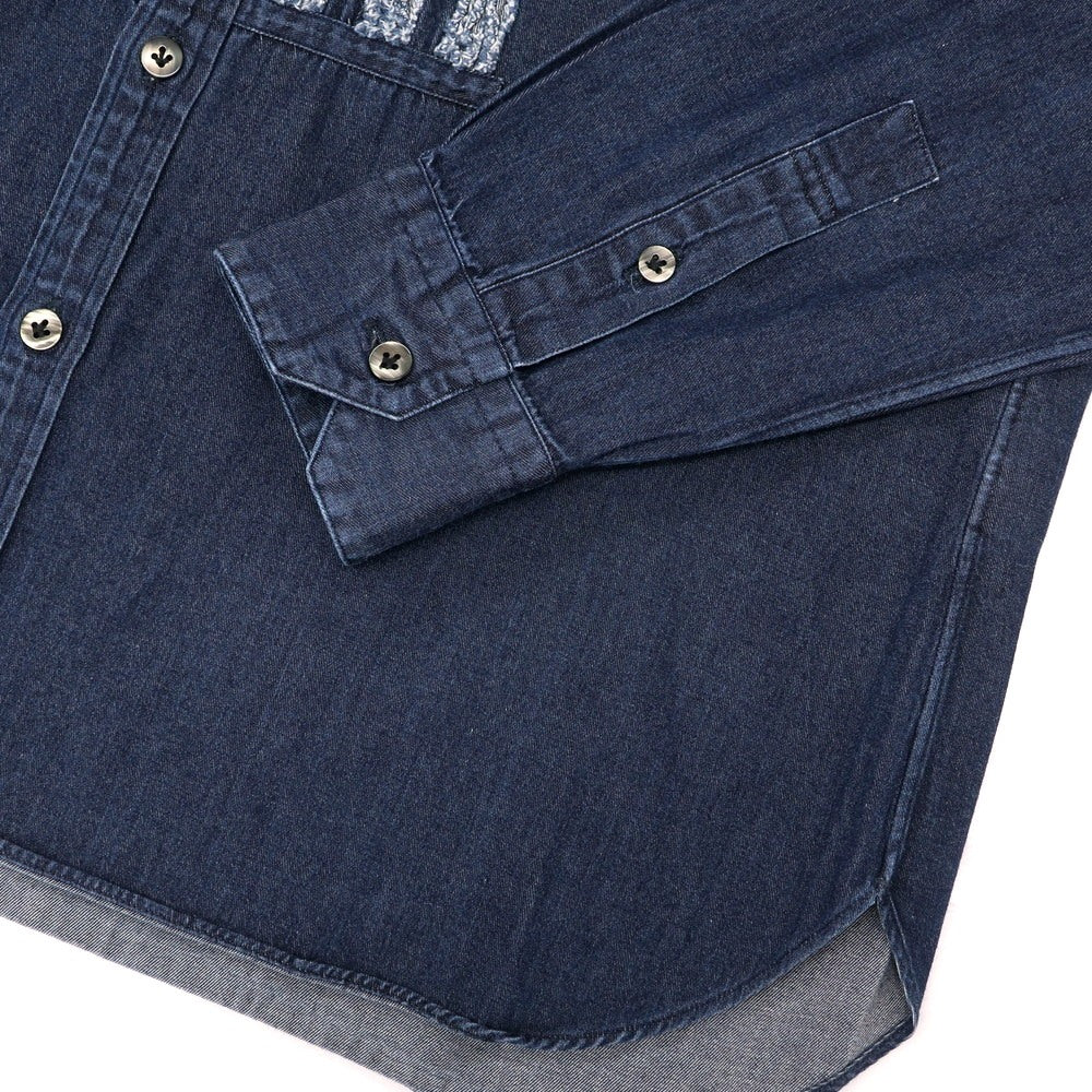 【中古】ランバンオンブルー LANVIN en Bleu コットン カジュアルシャツ ネイビー【 48 】【 状態ランクC 】【 メンズ 】