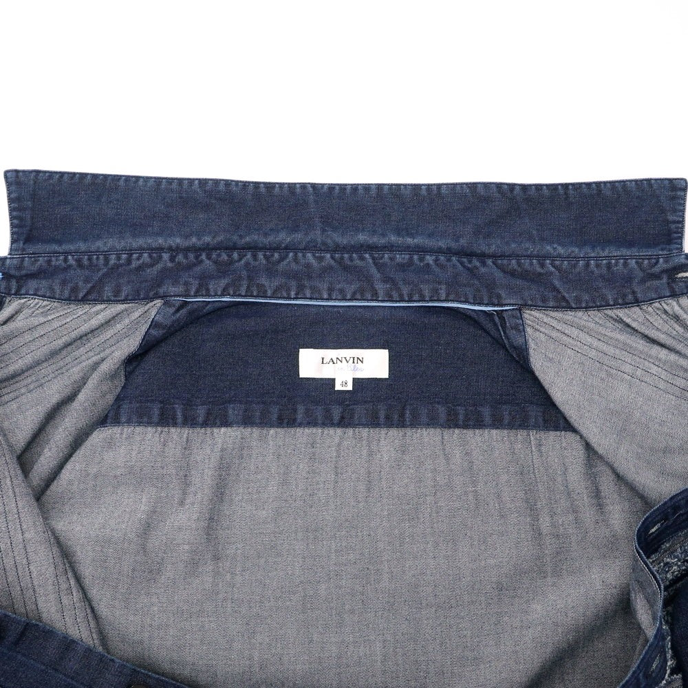 【中古】ランバンオンブルー LANVIN en Bleu コットン カジュアルシャツ ネイビー【 48 】【 状態ランクC 】【 メンズ 】