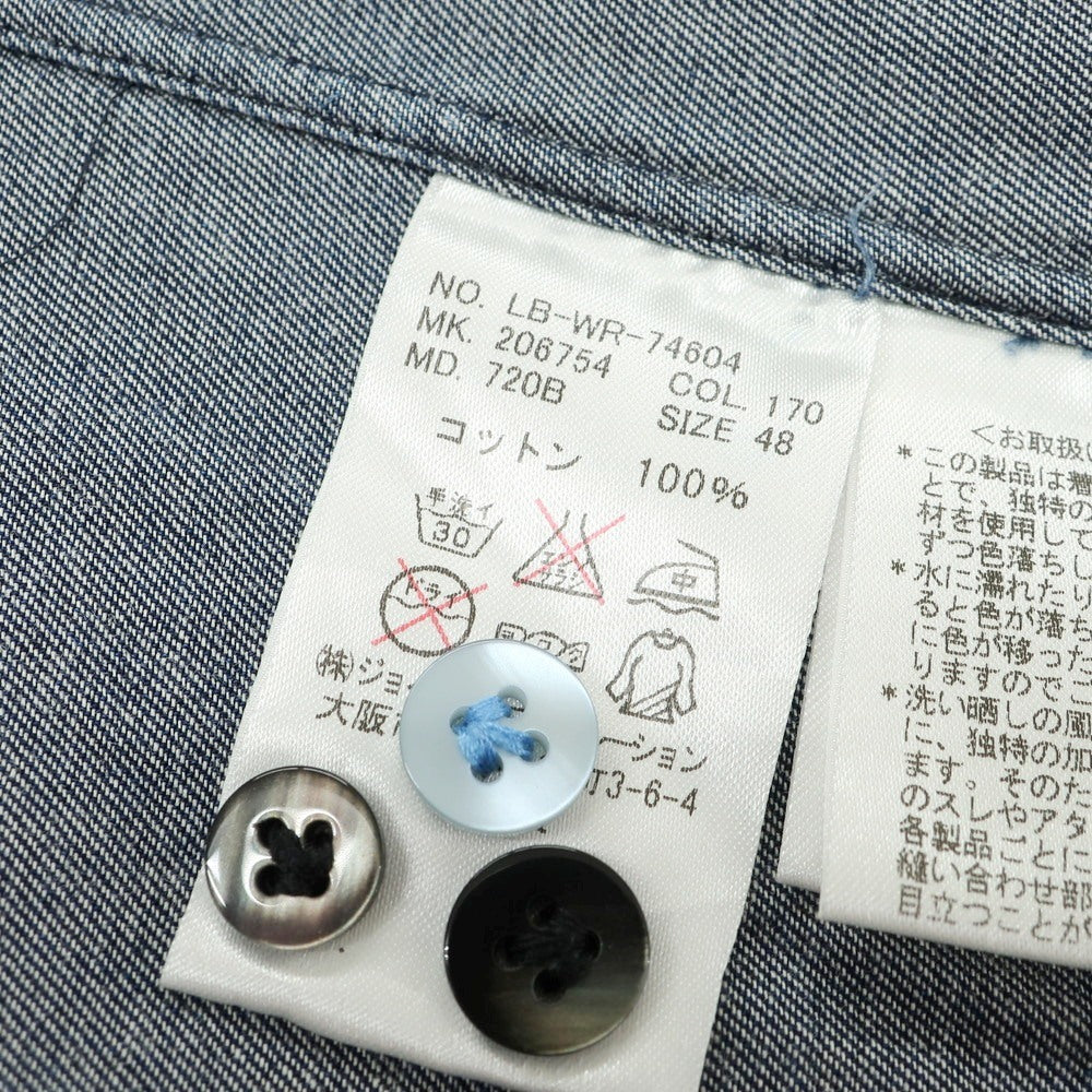 【中古】ランバンオンブルー LANVIN en Bleu コットン カジュアルシャツ ネイビー【 48 】【 状態ランクC 】【 メンズ 】