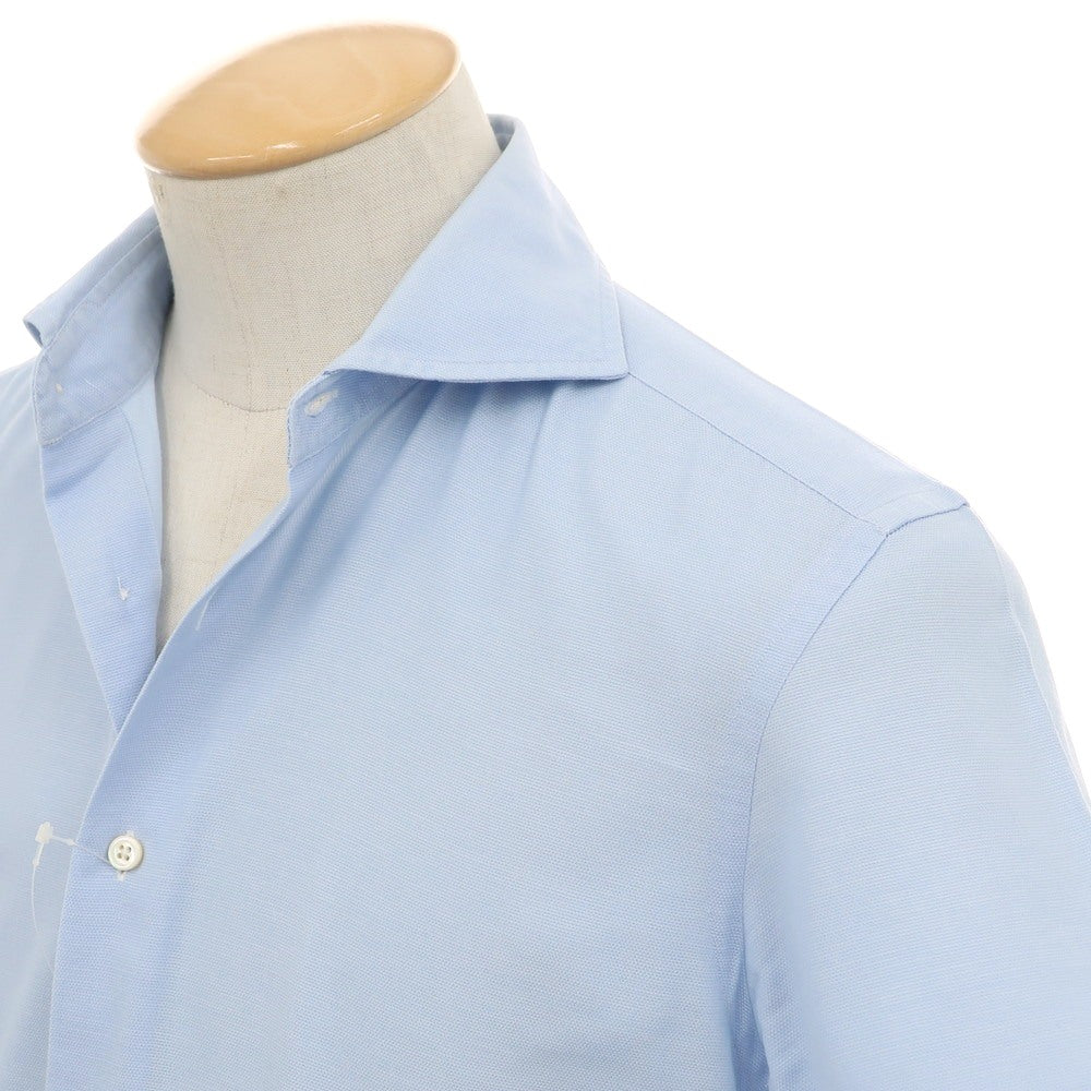 【中古】エディフィス EDIFICE COOL MAX コットンポリエステル ワイドカラー 半袖シャツ ライトブルー【 38 】【 状態ランクC 】【 メンズ 】