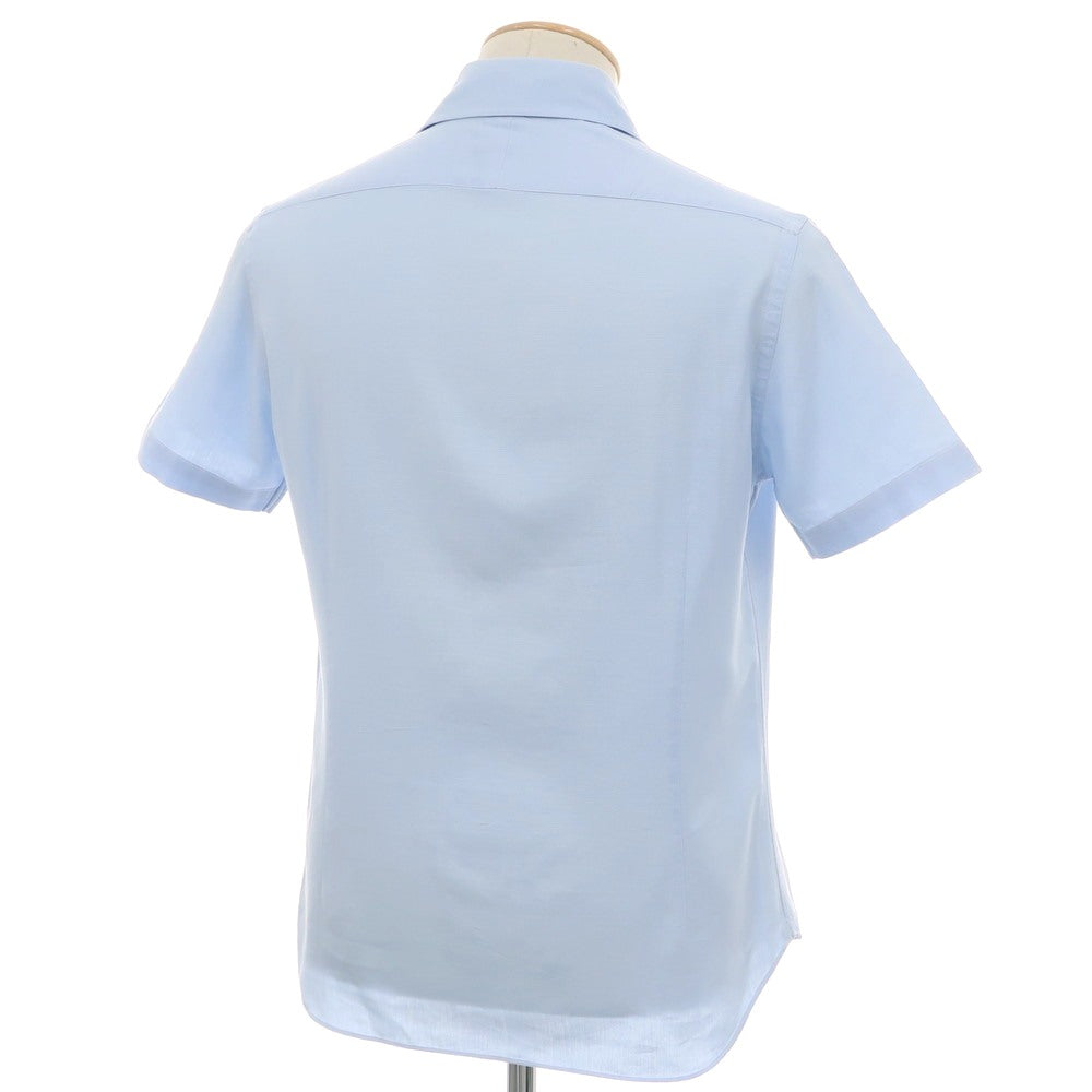 【中古】エディフィス EDIFICE COOL MAX コットンポリエステル ワイドカラー 半袖シャツ ライトブルー【 38 】【 状態ランクC 】【 メンズ 】