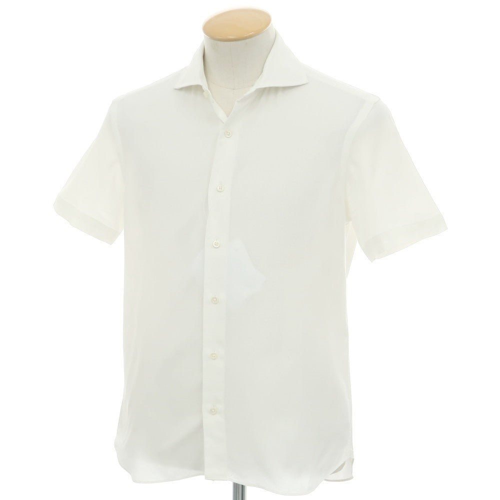 【中古】エディフィス EDIFICE COOL MAX コットンポリエステル ワイドカラー 半袖シャツ ホワイト【 38 】【 状態ランクC 】【 メンズ 】