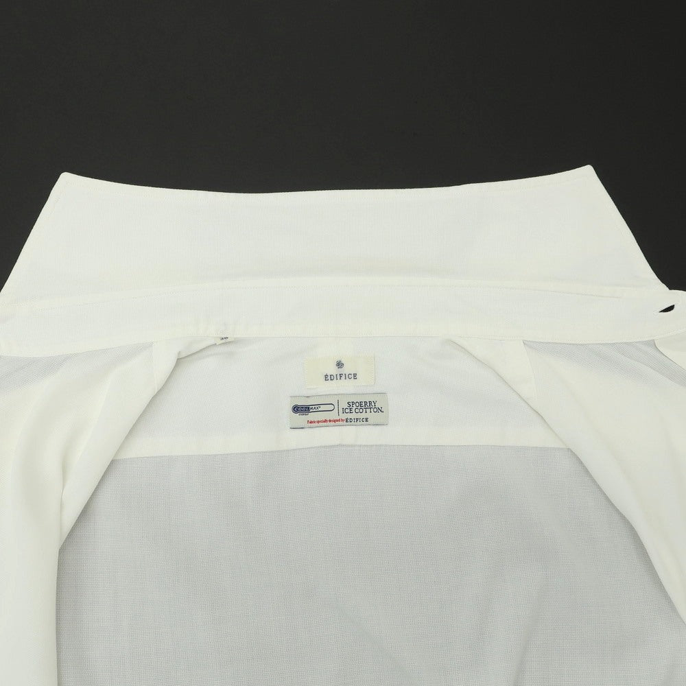 【中古】エディフィス EDIFICE COOL MAX コットンポリエステル ワイドカラー 半袖シャツ ホワイト【 38 】【 状態ランクC 】【 メンズ 】