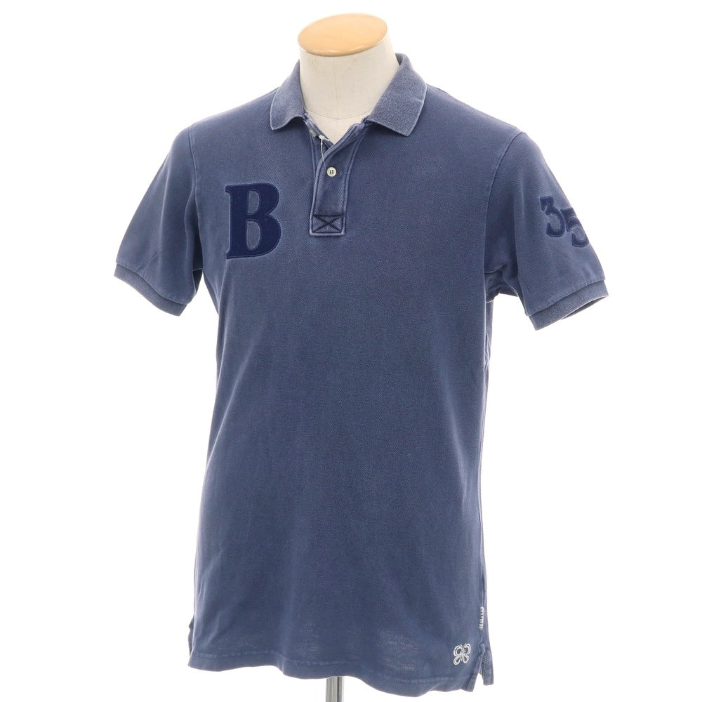 【中古】イレブンティ eleventy × BEAMS コットン 鹿の子 半袖ポロシャツ ネイビー系【 S 】【 状態ランクC 】【 メンズ 】