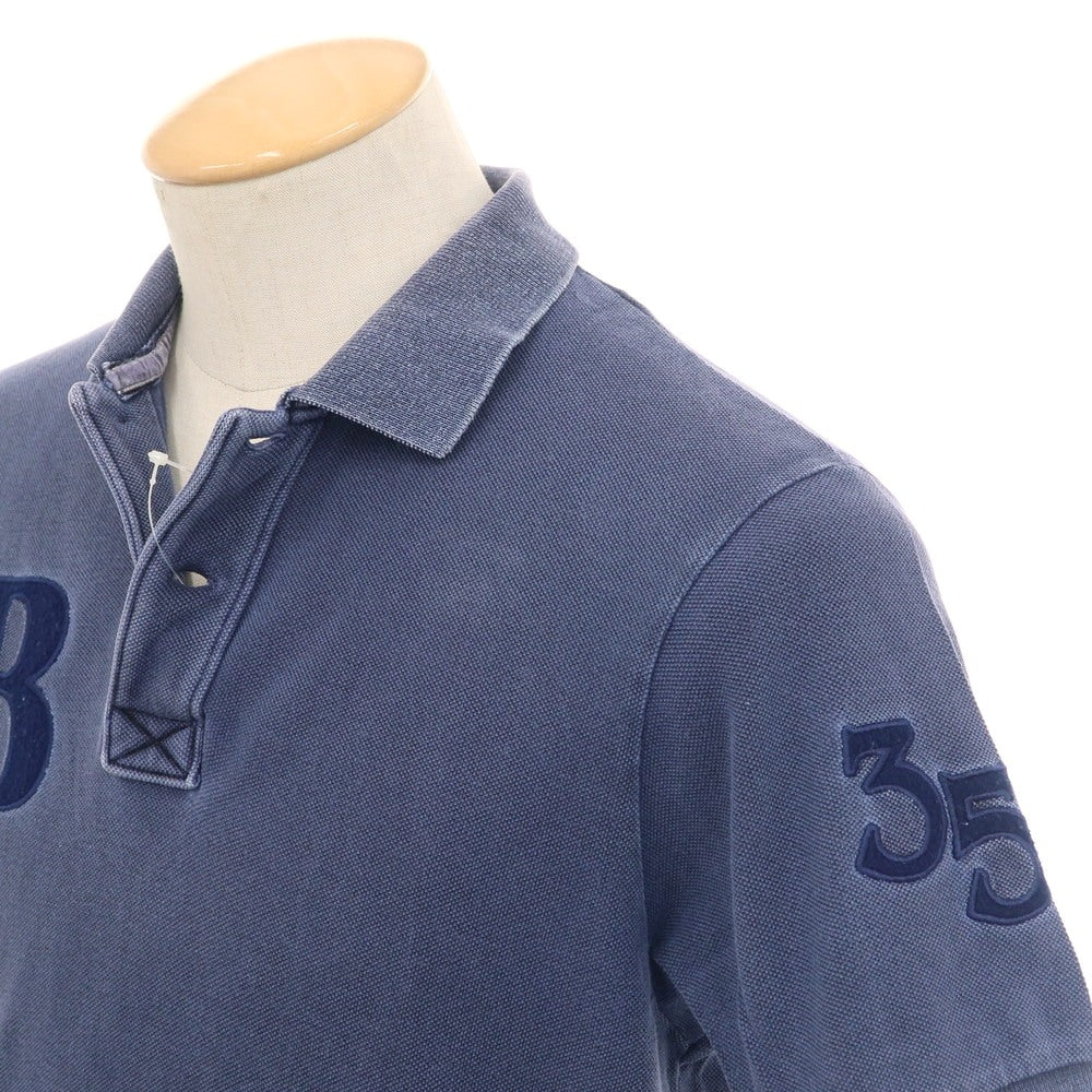 【中古】イレブンティ eleventy × BEAMS コットン 鹿の子 半袖ポロシャツ ネイビー系【 S 】【 状態ランクC 】【 メンズ 】