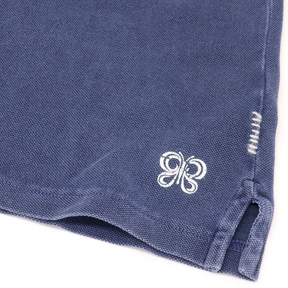 【中古】イレブンティ eleventy × BEAMS コットン 鹿の子 半袖ポロシャツ ネイビー系【 S 】【 状態ランクC 】【 メンズ 】