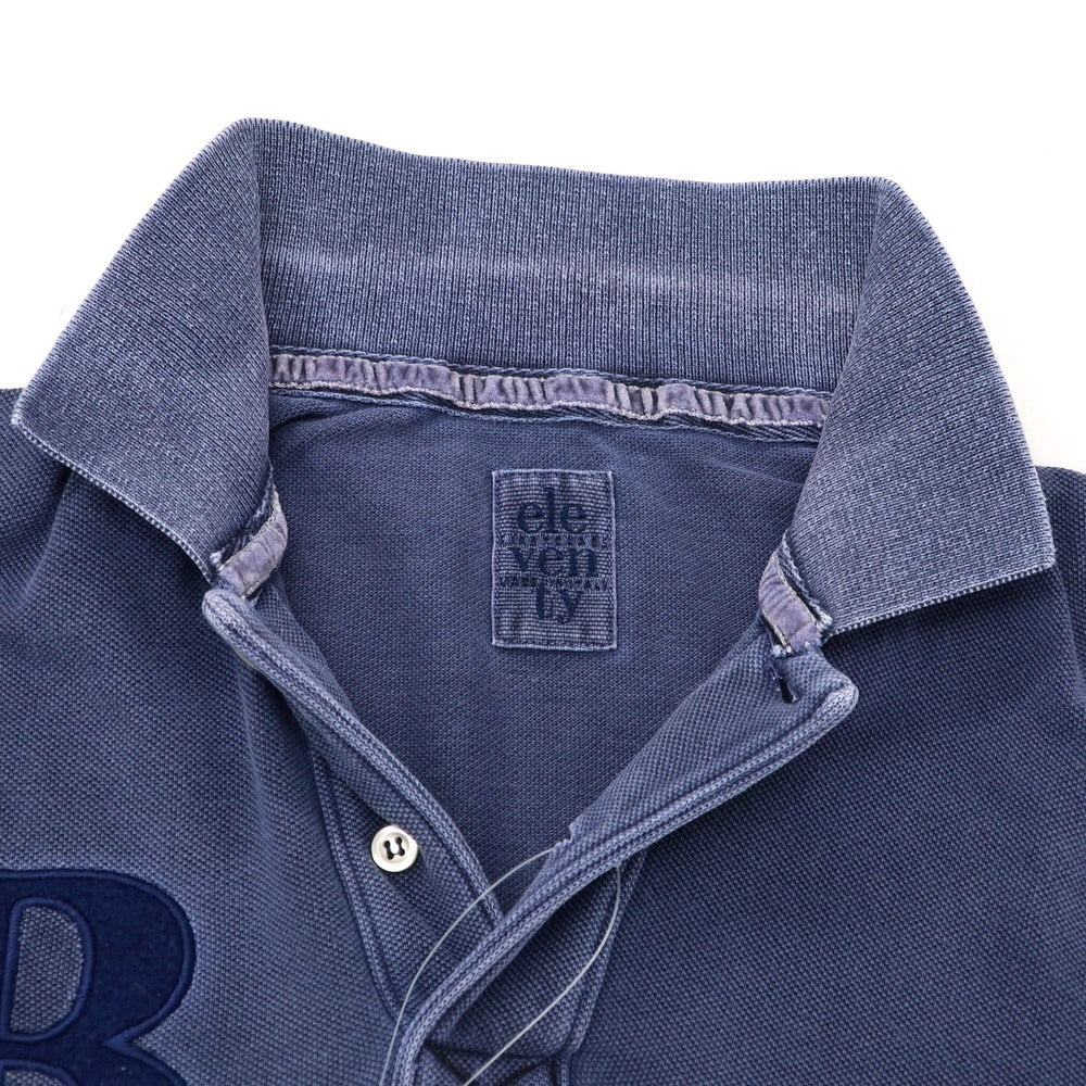 【中古】イレブンティ eleventy × BEAMS コットン 鹿の子 半袖ポロシャツ ネイビー系【 S 】【 状態ランクC 】【 メンズ 】