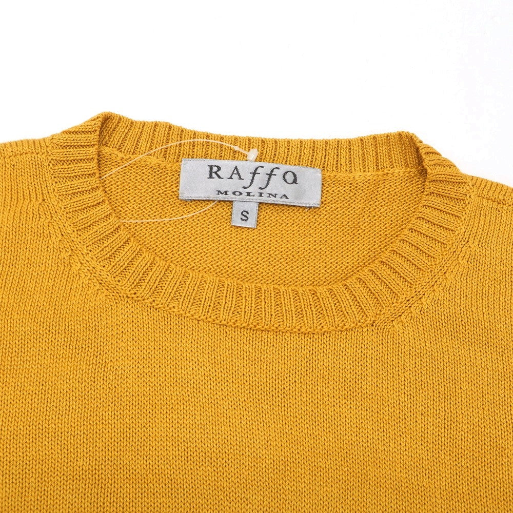 【中古】ラファモリーナ RAffa MOLINA コットン クルーネック 半袖 プルオーバーニット マスタードイエロー系【 S 】【 状態ランクA 】【 メンズ 】