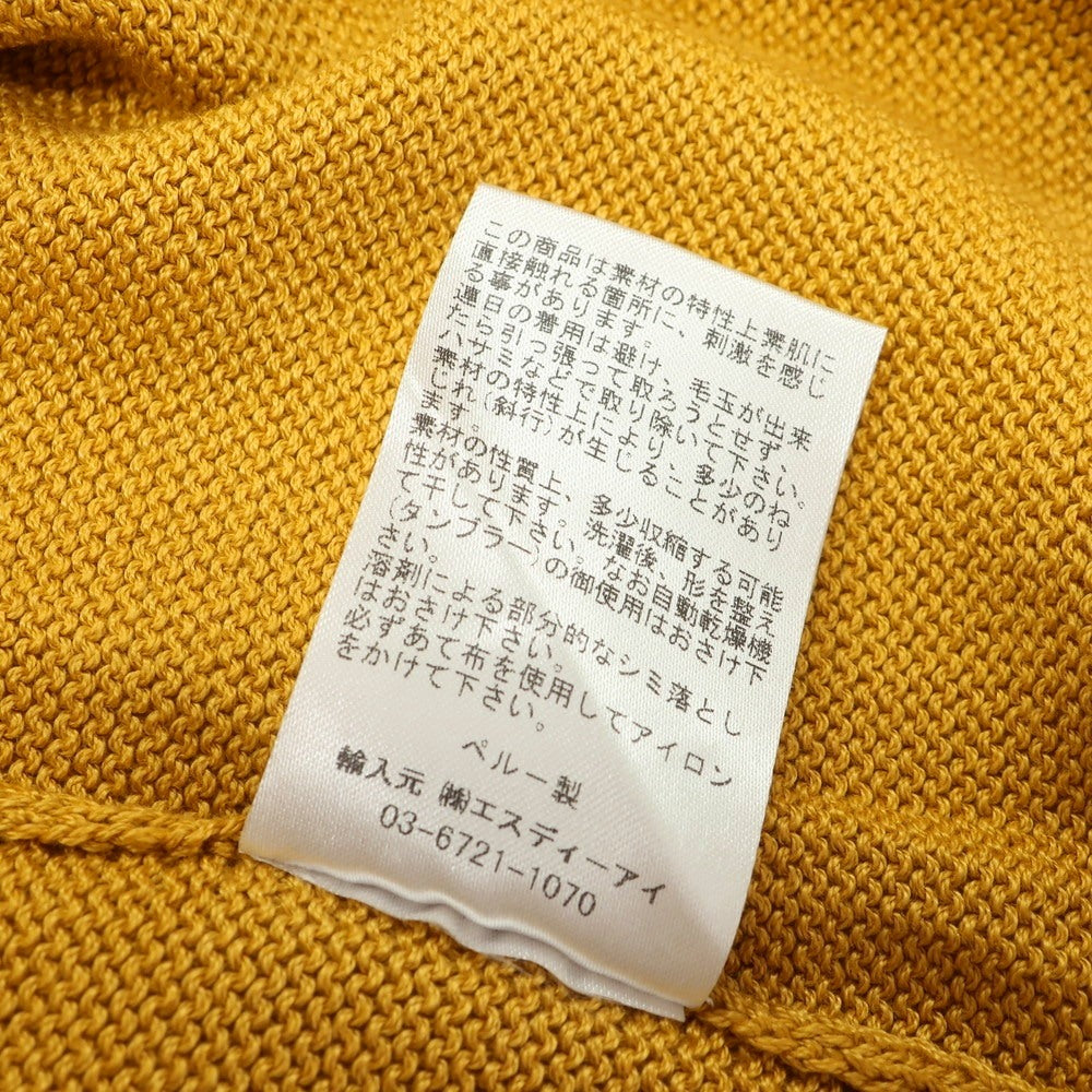 【中古】ラファモリーナ RAffa MOLINA コットン クルーネック 半袖 プルオーバーニット マスタードイエロー系【 S 】【 状態ランクA 】【 メンズ 】
