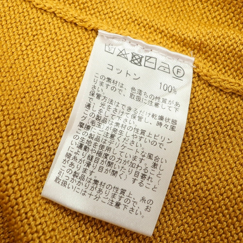 【中古】ラファモリーナ RAffa MOLINA コットン クルーネック 半袖 プルオーバーニット マスタードイエロー系【 S 】【 状態ランクA 】【 メンズ 】