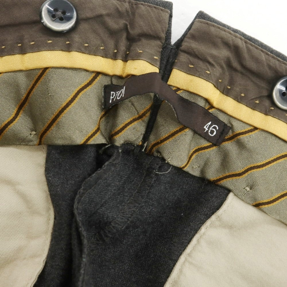 【中古】ピーティーゼロウーノ PT01 ウール ドレススラックスパンツ ダークグレー【 46 】【 状態ランクC 】【 メンズ 】