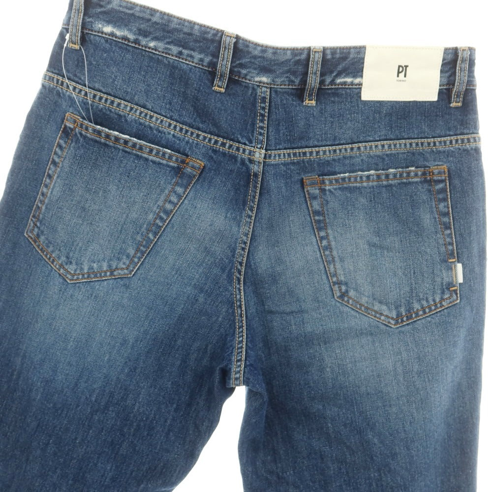 【中古】ピーティートリノ デニム PT TORINO DENIM THE REBEL リペア加工 デニムパンツ ジーンズ ダークブルー【 32 】【 状態ランクC 】【 メンズ 】