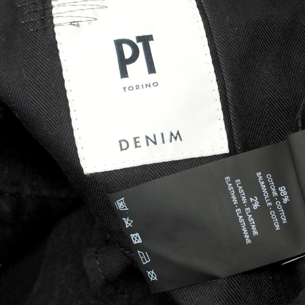 【中古】ピーティートリノ デニム PT TORINO DENIM REGGAE リペア加工 デニムパンツ ジーンズ ブラック【 32 】【 状態ランクB 】【 メンズ 】