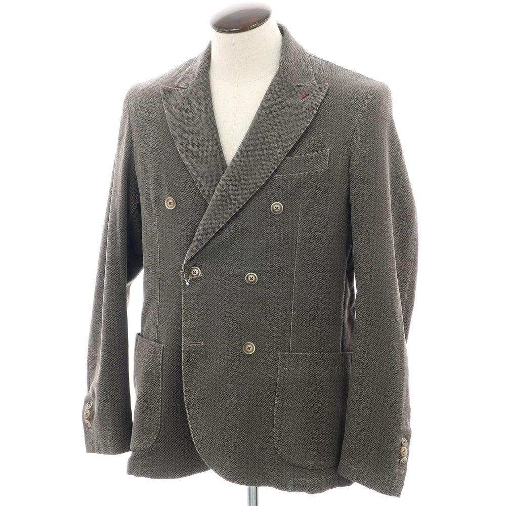 【中古】マーティン ゼロ MARTIN ZELO ストレッチコットン ダブルジャケット グレーカーキ【 52 】【 状態ランクC 】【 メンズ 】