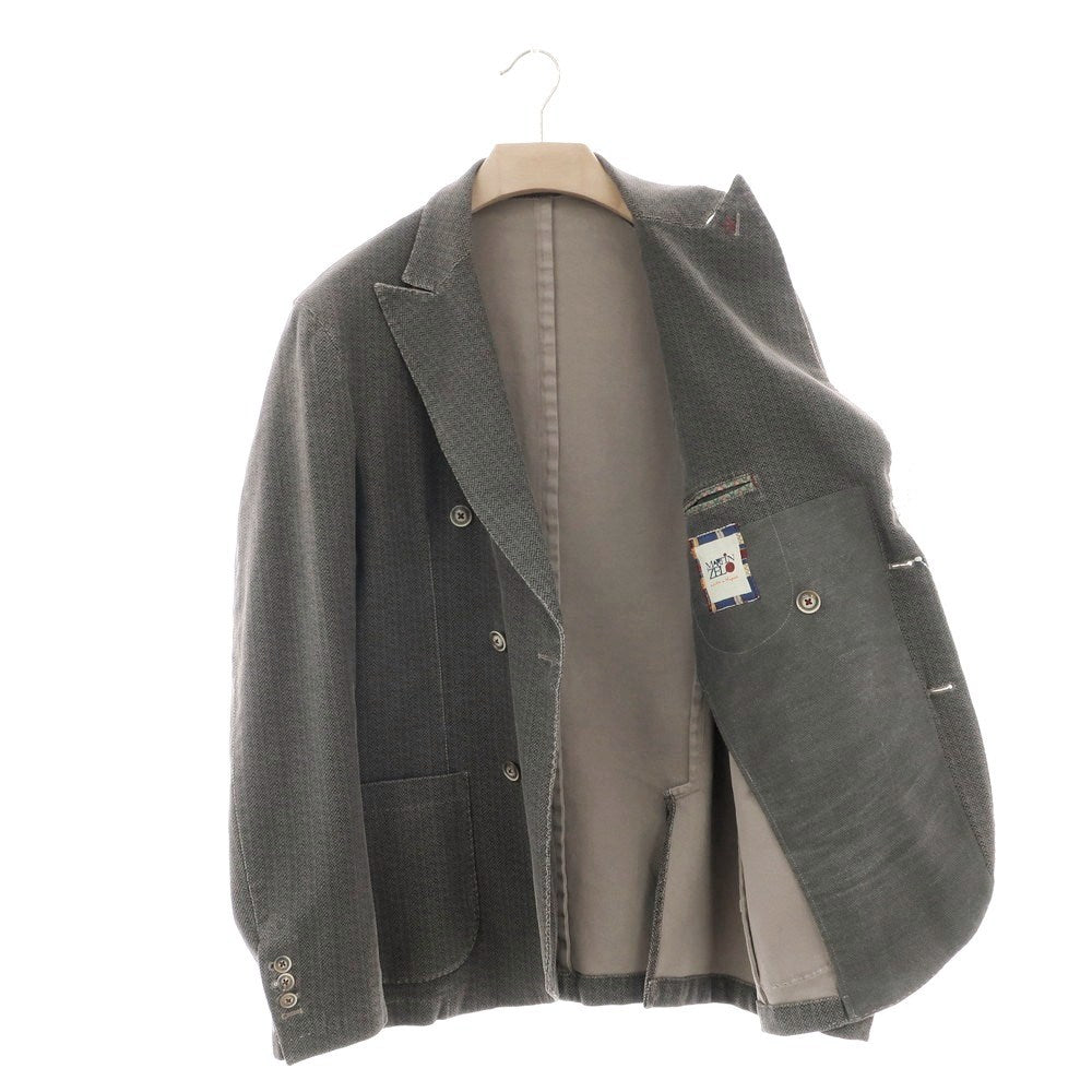 【中古】マーティン ゼロ MARTIN ZELO ストレッチコットン ダブルジャケット グレーカーキ【 52 】【 状態ランクC 】【 メンズ 】