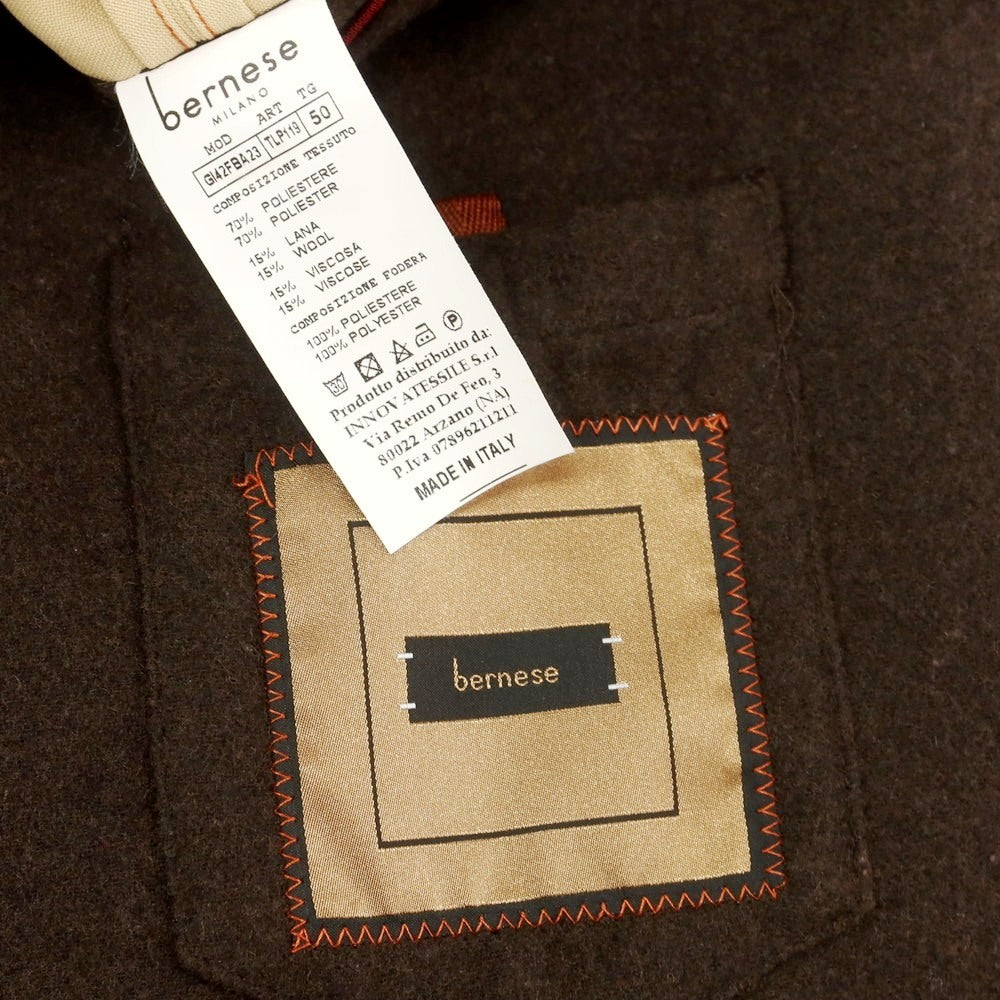 【中古】ベルネーゼ BERNESE MILANO ポリエステルウールレーヨン ダブル6B カジュアルジャケット ダークブラウン【 50 】【 状態ランクB 】【 メンズ 】