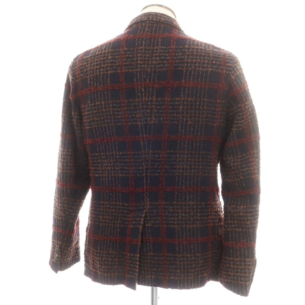 【中古】ザ ジジ THE GIGI ウールナイロンモヘヤ チェック ダブル8B カジュアルジャケット ネイビー【 52 】【 状態ランクB 】【 メンズ 】