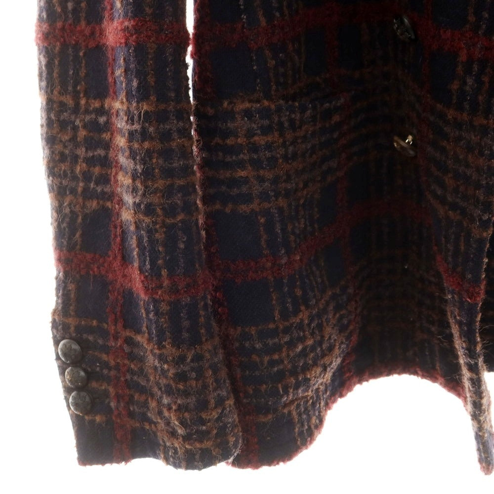 【中古】ザ ジジ THE GIGI ウールナイロンモヘヤ チェック ダブル8B カジュアルジャケット ネイビー【 52 】【 状態ランクB 】【 メンズ 】