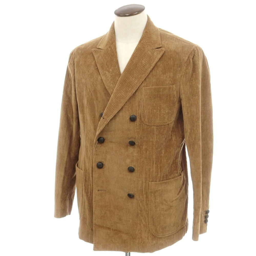 【中古】ザ ジジ THE GIGI ZIGGY 太畝コーデュロイ ダブル8B カジュアルジャケット ダークベージュ【 52 】【 状態ランクC 】【 メンズ 】