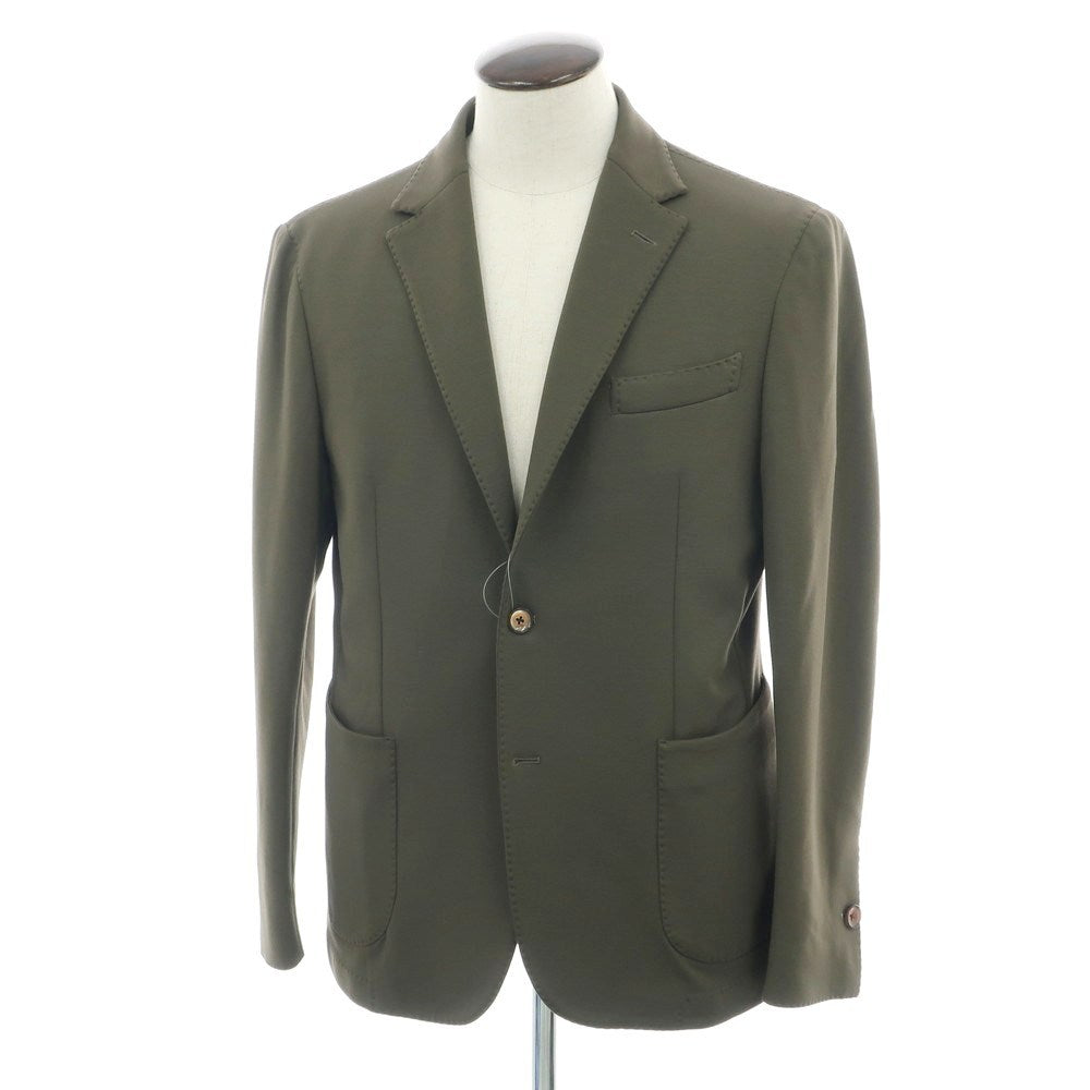 【中古】スーツオム SUITHOMME レーヨンナイロンジャージー カジュアルジャケット オリーブ【 52 】【 状態ランクA 】【 メンズ 】