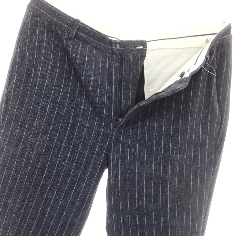 【中古】チルコロ1901 CIRCOLO 1901 ジャージーコットン ストライプ スラックスパンツ ネイビー【 52 】【 状態ランクD 】【 メンズ 】