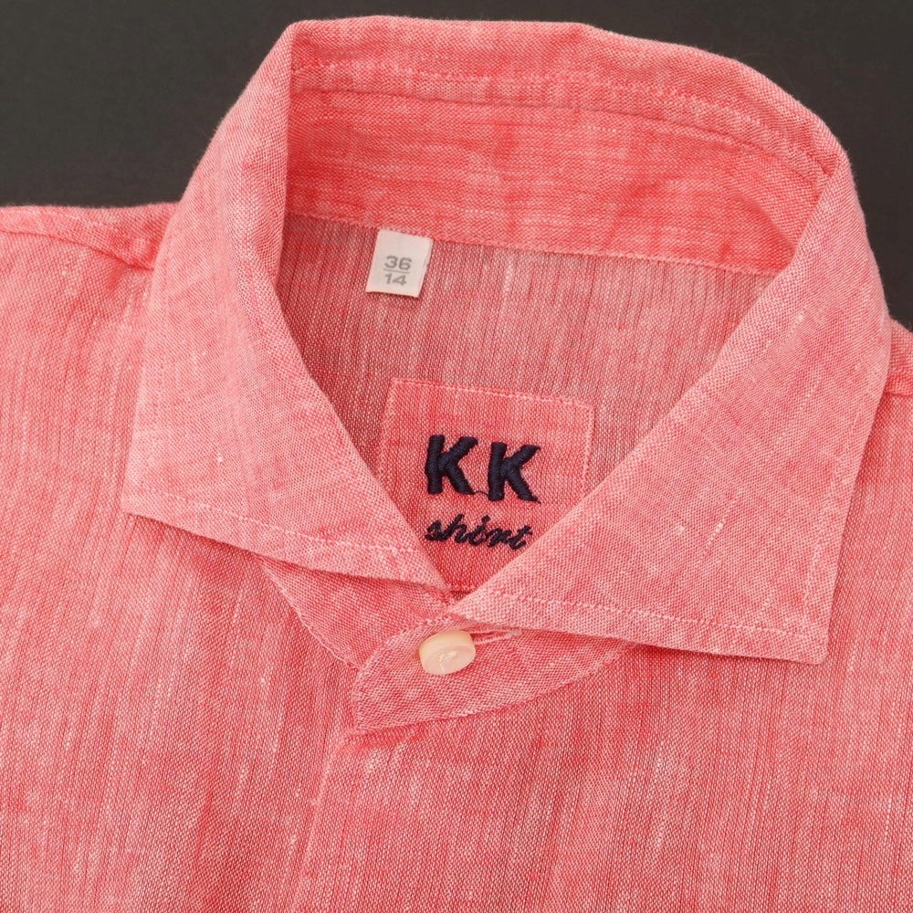 【中古】ケイケイシャツ K-K shirt リネン ワイドカラー カジュアルシャツ ピンク【 36 】【 状態ランクB 】【 メンズ 】