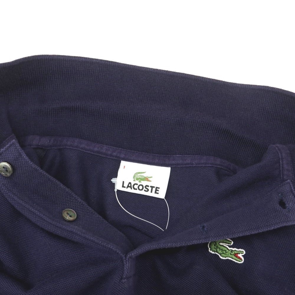 【中古】ラコステ LACOSTE コットン 鹿の子 半袖ポロシャツ パープルネイビー【 1 】【 状態ランクB 】【 メンズ 】