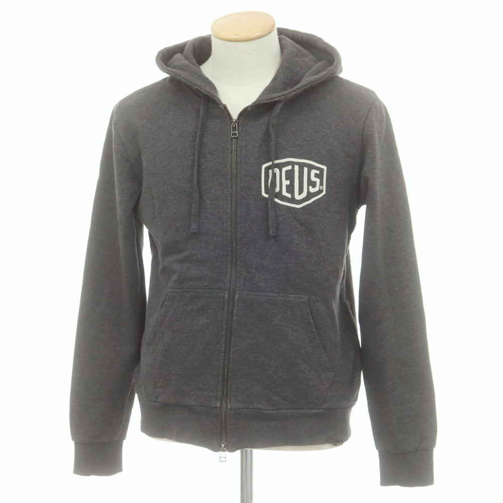 【中古】デウス エクス マキナ Deus Ex Machina コットン スウェット ダブルジップ パーカー ダークグレー【 S 】【 状態ランクB 】【 メンズ 】