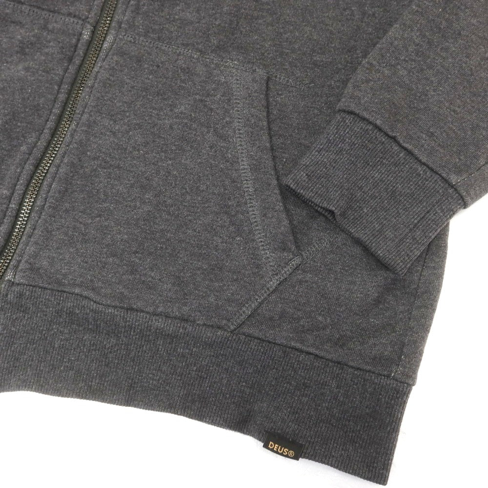 【中古】デウス エクス マキナ Deus Ex Machina コットン スウェット ダブルジップ パーカー ダークグレー【 S 】【 状態ランクB 】【 メンズ 】