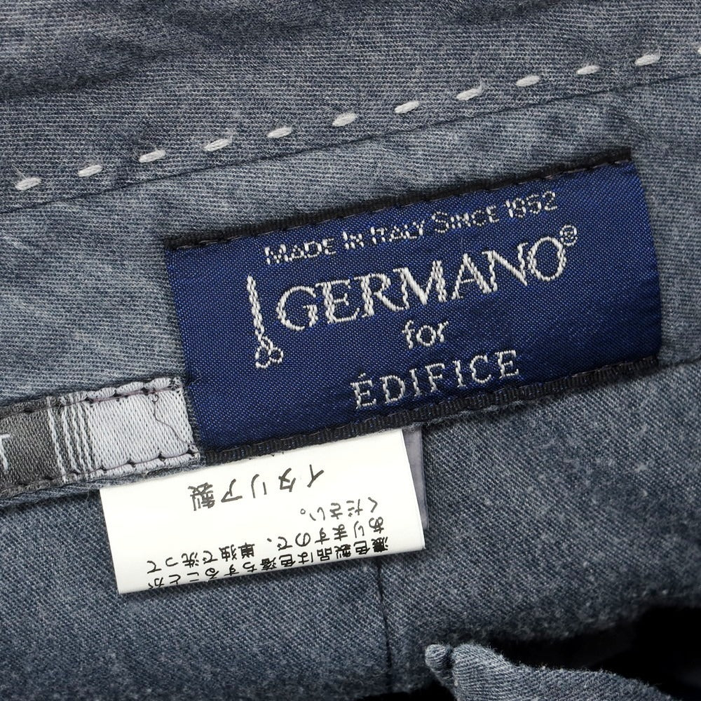 【中古】ジェルマーノ GERMANO EDIFICE別注 ストレッチコットン スラックスパンツ ネイビー【 44 】【 状態ランクC 】【 メンズ 】