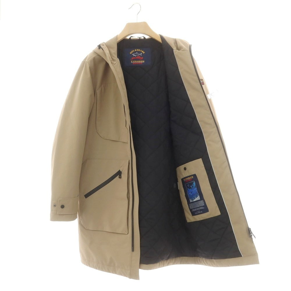 【中古】【未使用】ポールアンドシャーク PAUL&SHARK TYPHOON20000 ポリエステル 中綿 フーデッドコート ダークベージュ【 L 】【 状態ランクS 】【 メンズ 】