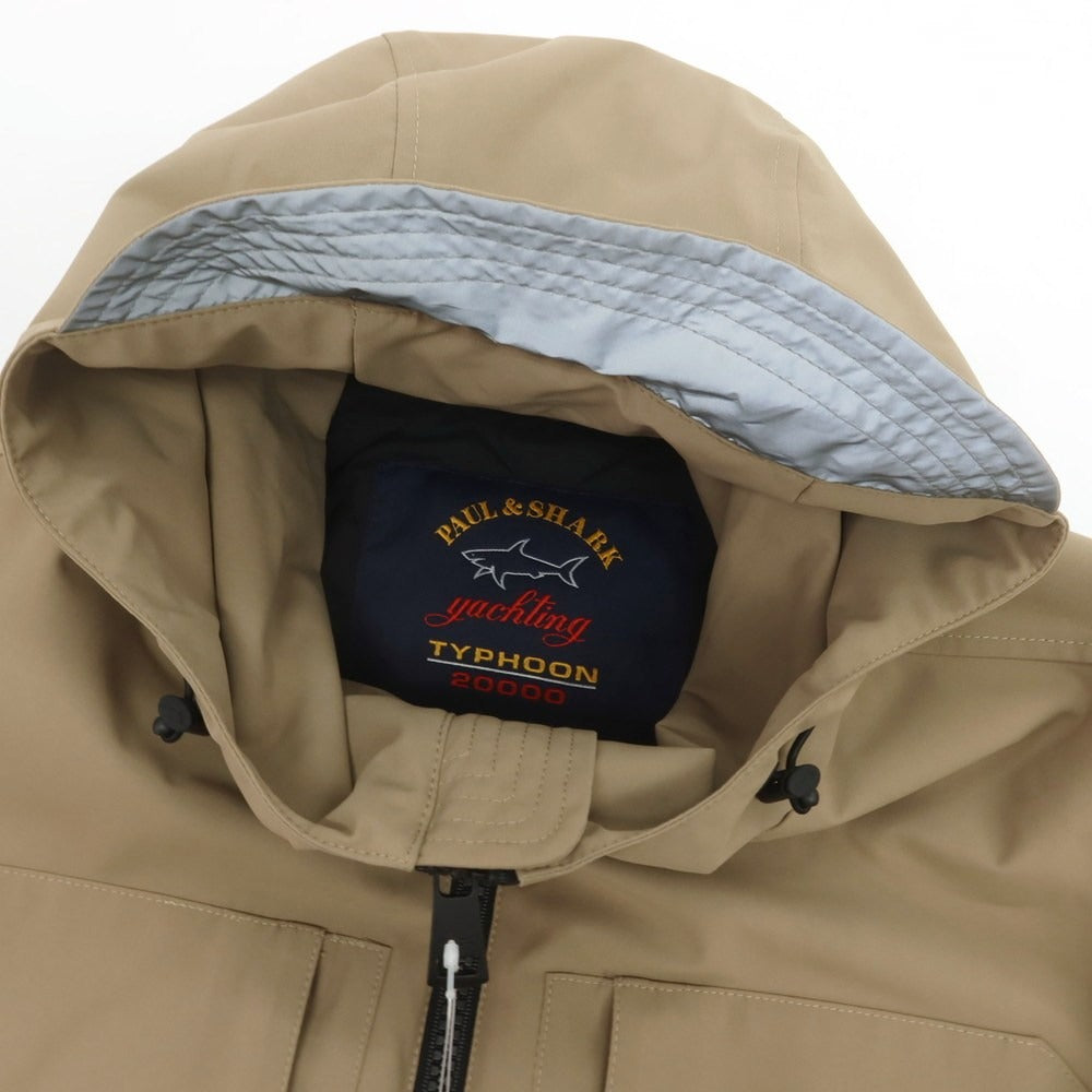 【中古】【未使用】ポールアンドシャーク PAUL&SHARK TYPHOON20000 ポリエステル 中綿 フーデッドコート ダークベージュ【 L 】【 状態ランクS 】【 メンズ 】
