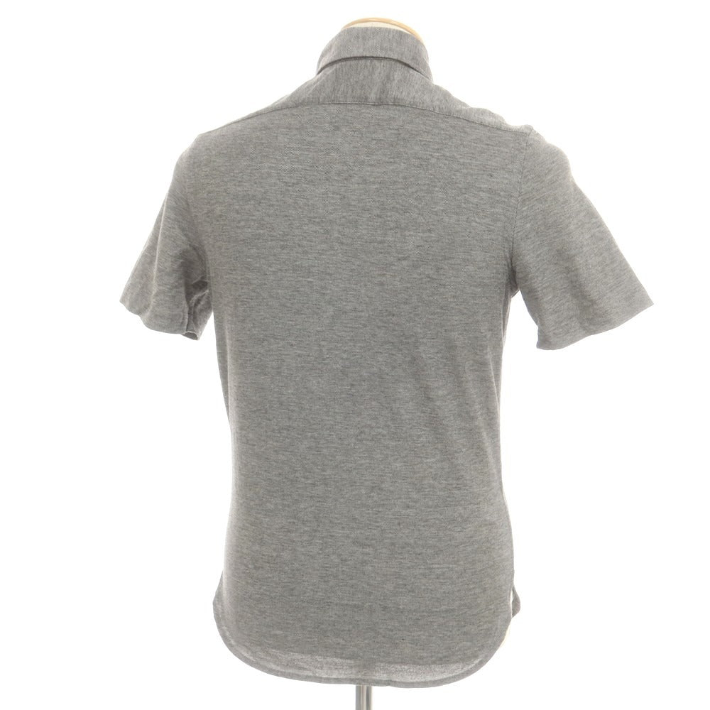 【中古】ギローバー GUY ROVER コットン 鹿の子 ホリゾンタルカラー 半袖シャツ ブラックxホワイト【 S 】【 状態ランクB 】【 メンズ 】