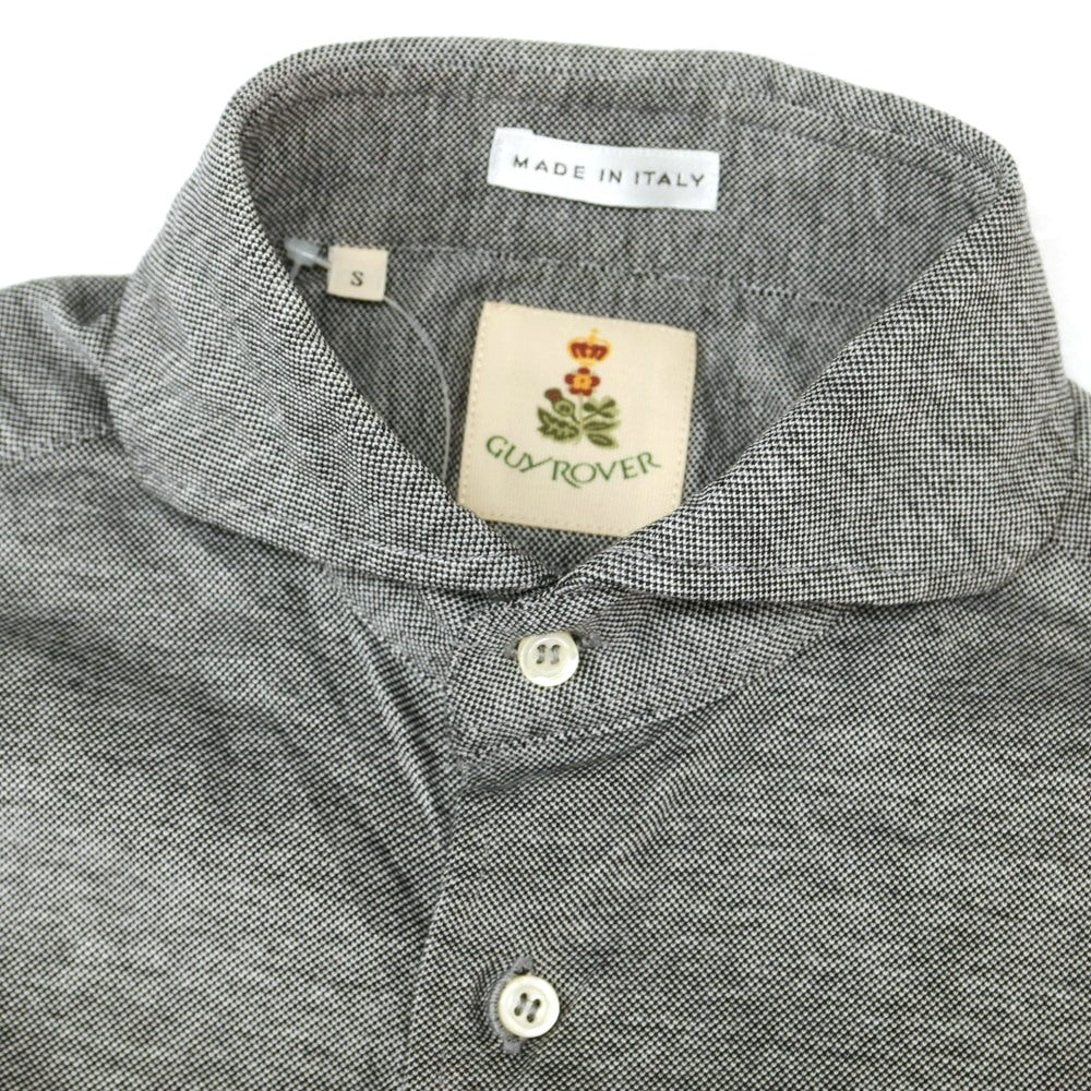 【中古】ギローバー GUY ROVER コットン 鹿の子 ホリゾンタルカラー 半袖シャツ ブラックxホワイト【 S 】【 状態ランクB 】【 メンズ 】