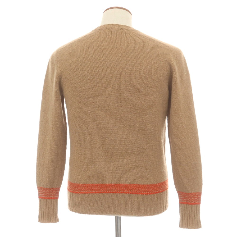 【中古】ドルモア DRUMOHR ウール クルーネック プルオーバーニット ブラウンベージュ系xオレンジ【 46 】【 状態ランクB 】【 メンズ 】